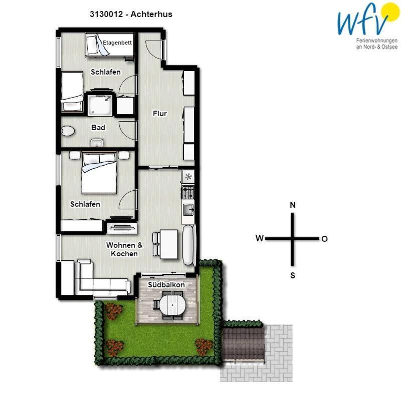Achterhus - Ferienwohnung Inseltraum Йюст Экстерьер фото